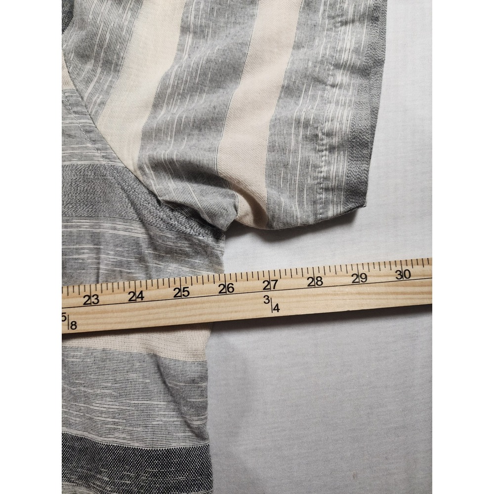 Tommy Bahama Button Down Mens XXL Gray‎ Striped Short Sleeve Linen Blend Coastal - Picture 3 of 7